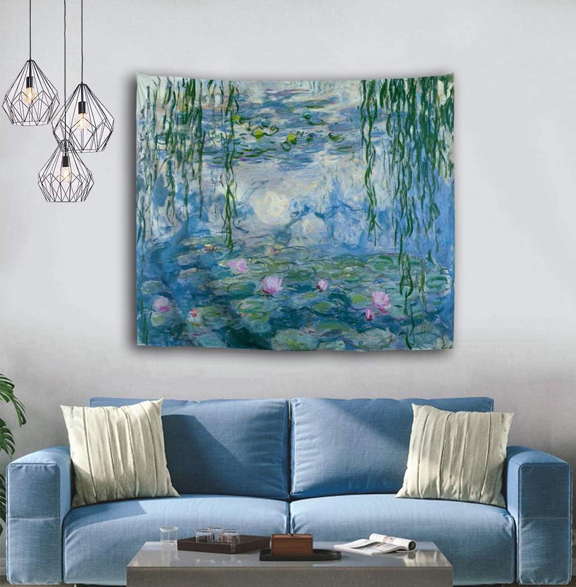WIHVE – Tapiz para colgar en la pared, de diseño floral bohemio, hippie, psicodélico, étnico, decorativo, de tela para dormitorio, decoración del