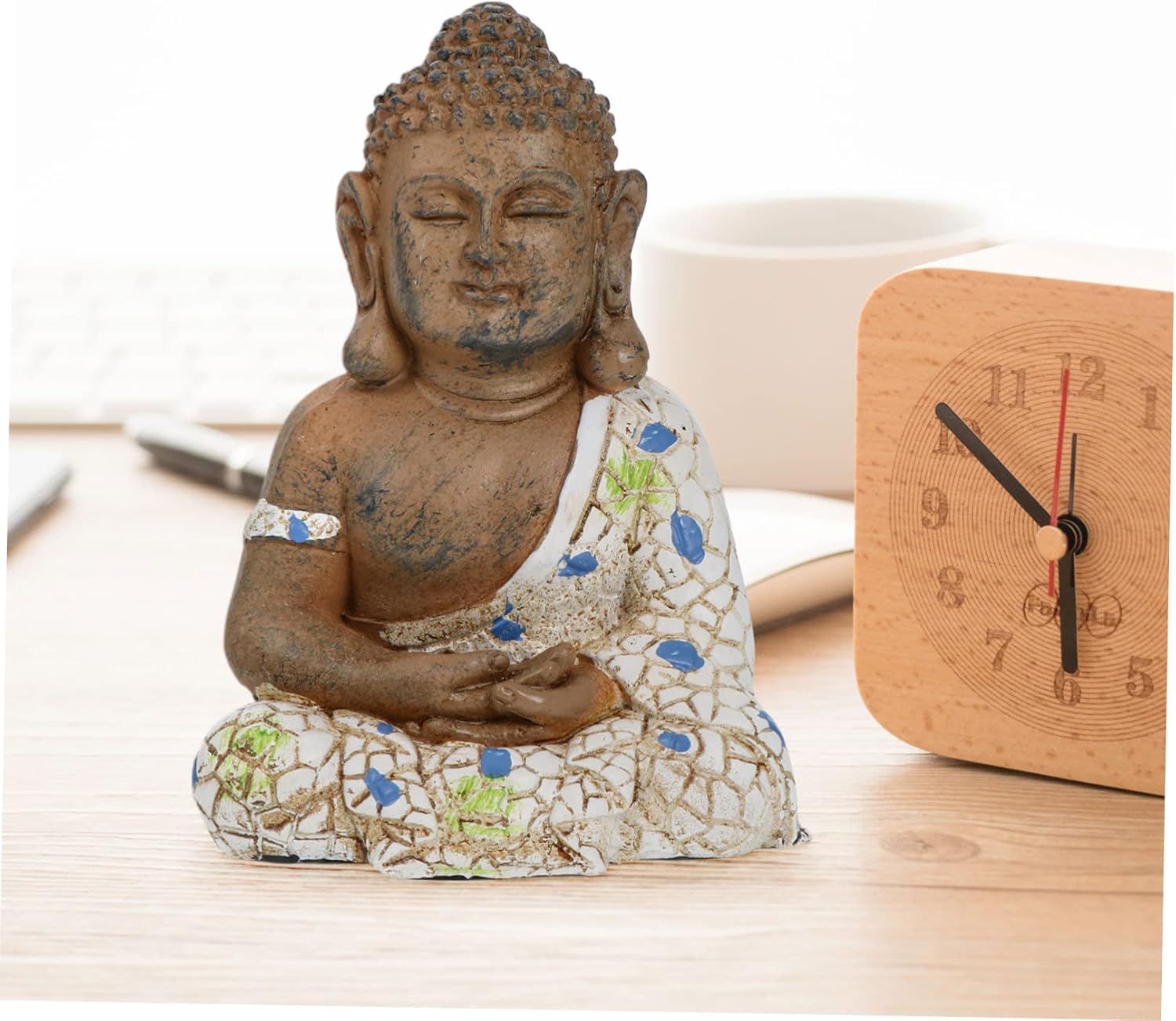 Garneck 2 pcs Buddha Statue Ornament Desktop feng Shui Statue Resting Buddha Sculpture decoraciones para salas de casa House Decorations for Home