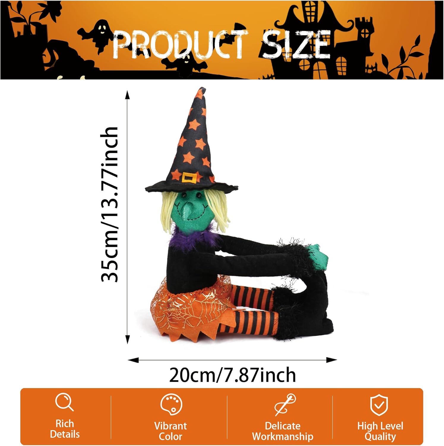 Decoración para árbol de bruja de Halloween, adornos colgantes para árbol de Halloween, corbata de cortina de Halloween y botella de vino con