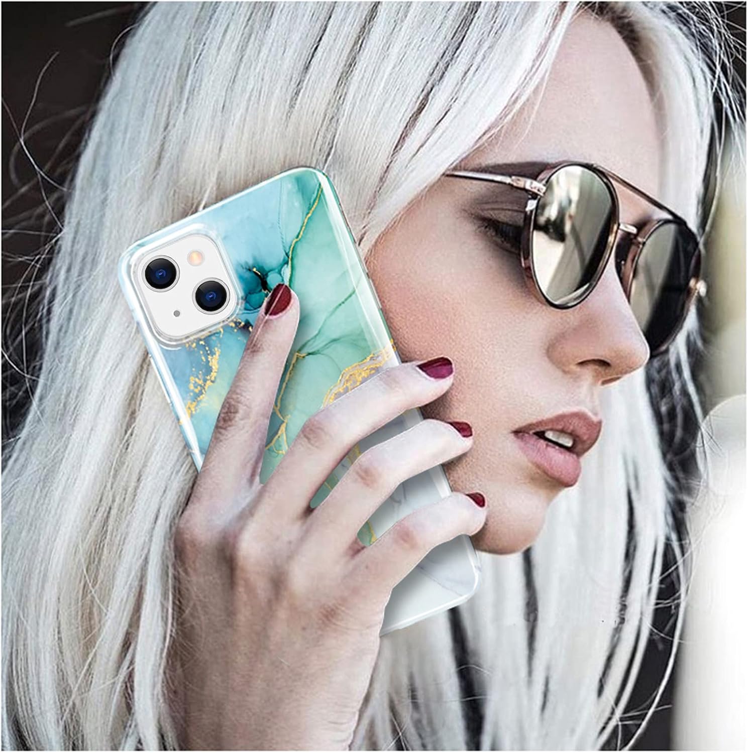 luolnh Funda dorada brillante compatible con iPhone 15 Plus, diseño de mármol, a prueba de golpes, delgada y suave, funda de silicona para iPhone 15