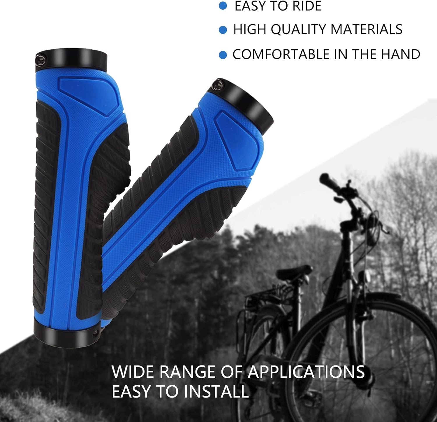 Empuñaduras de manillar de bicicleta, agarres de manillar de bicicleta de montaña, agarre de doble abrazadera de aluminio para MTB BMX extremos de