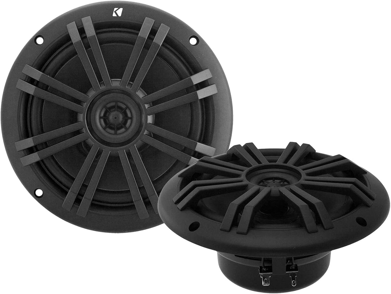 KICKER Negro OEM reemplazo marino 6,5″ altavoces coaxiales de 4 ohmios
