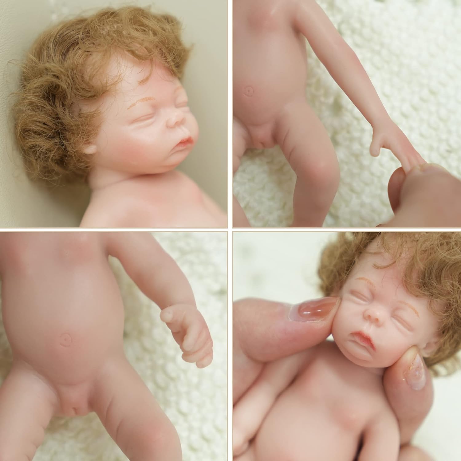 ACESTAR Mini muñecas de silicona para niña de 6 pulgadas, cuerpo completo, realistas, muñecas de bebé recién nacidas, juguete de silicona en