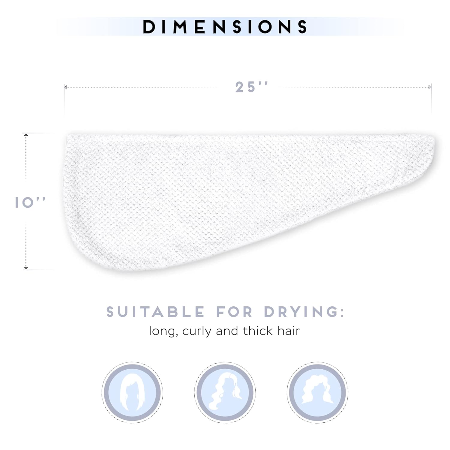 Paquete de 2 toallas de microfibra para el cabello para mujer, antiencrespamiento, de secado rápido, turbante para todo tipo de cabello, absorbente