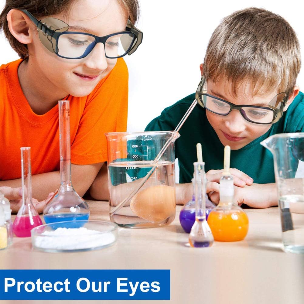 2 pares de protectores laterales de seguridad para gafas, flexibles y transparentes antideslizantes en los laterales, se adapta a lentes pequeños a
