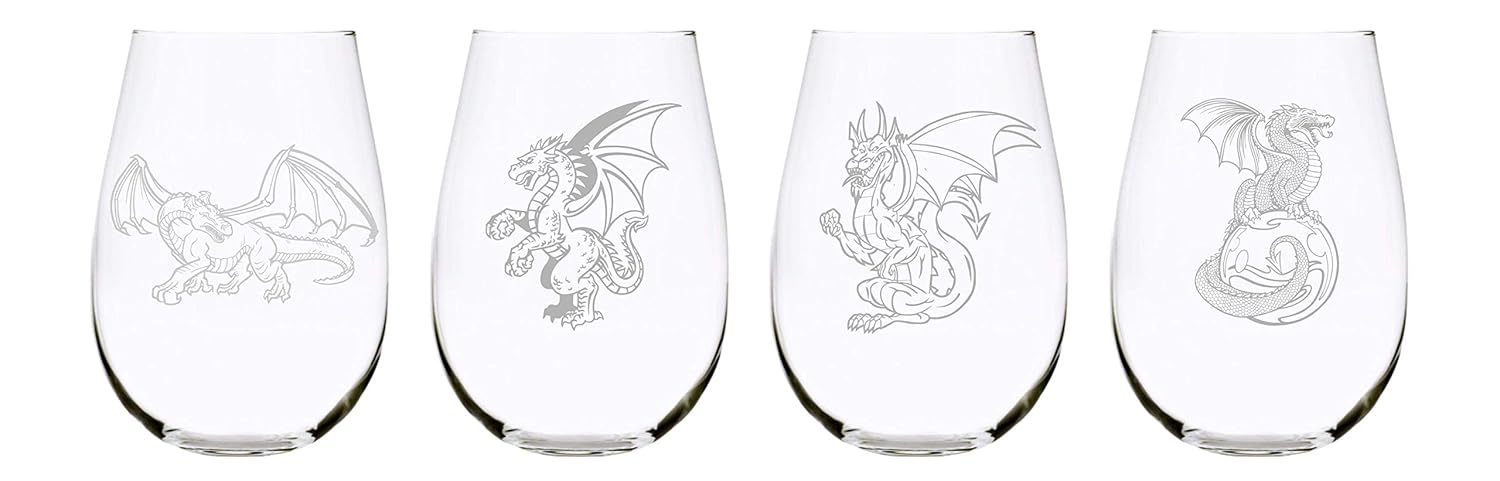 Dragon stemless wine glass (set of 4)
