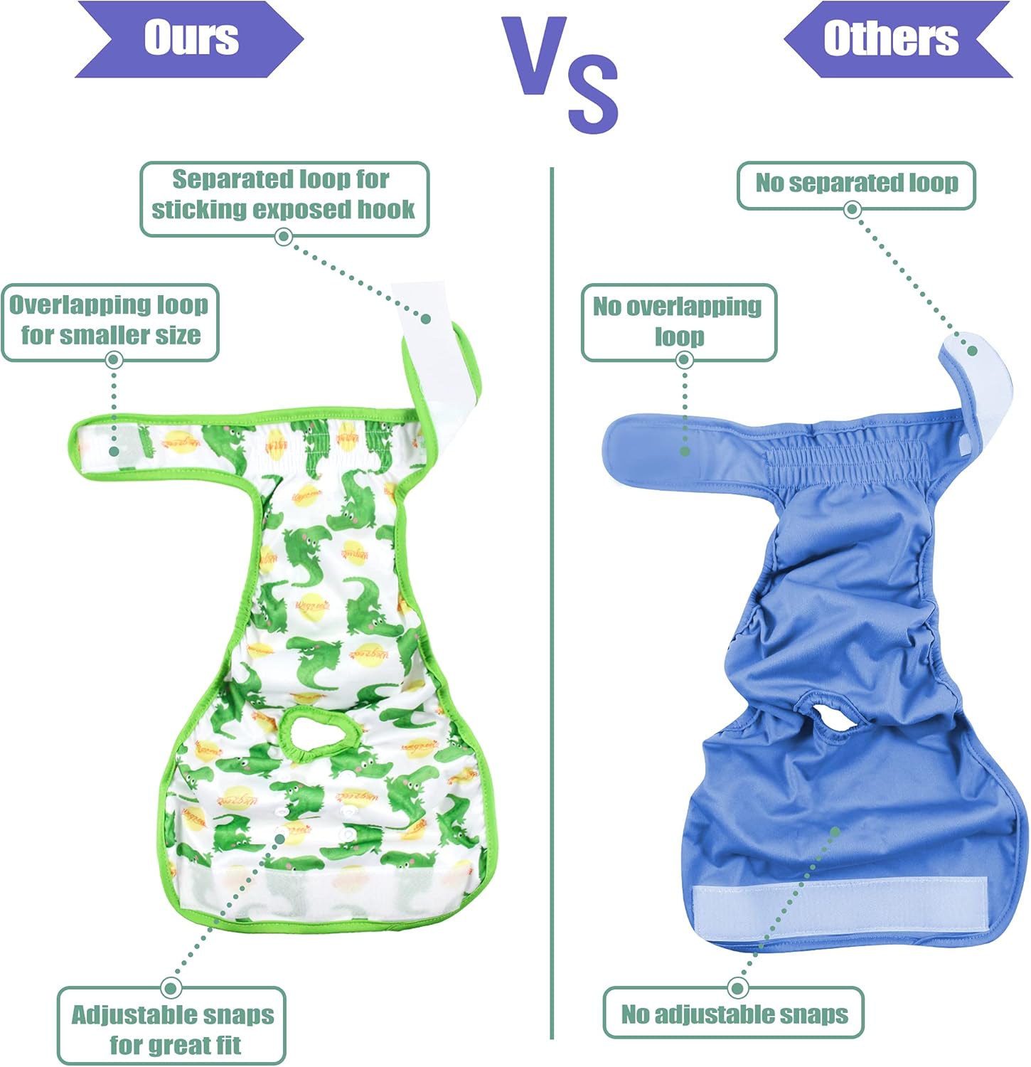Wegreeco – Pañales lavables para perros hembra (3 unidades)
