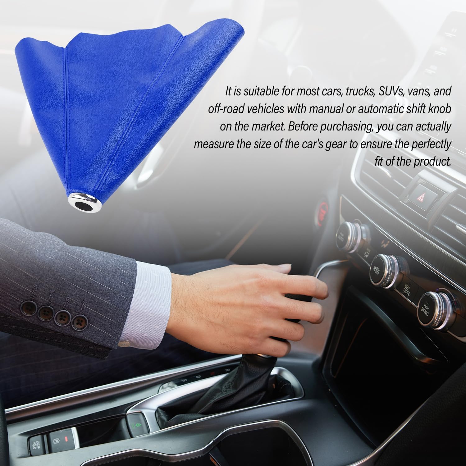 Funda de cuero para palanca de cambios de automóvil, accesorios para decoración interior de automóvil, cubierta universal a prueba de polvo, para