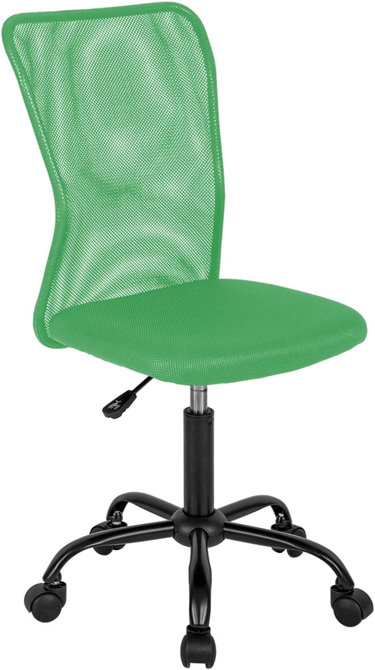 HCB Silla de oficina en casa, silla de escritorio de malla, silla ergonómica para computadora con soporte lumbar, respaldo medio, giratorio de 360