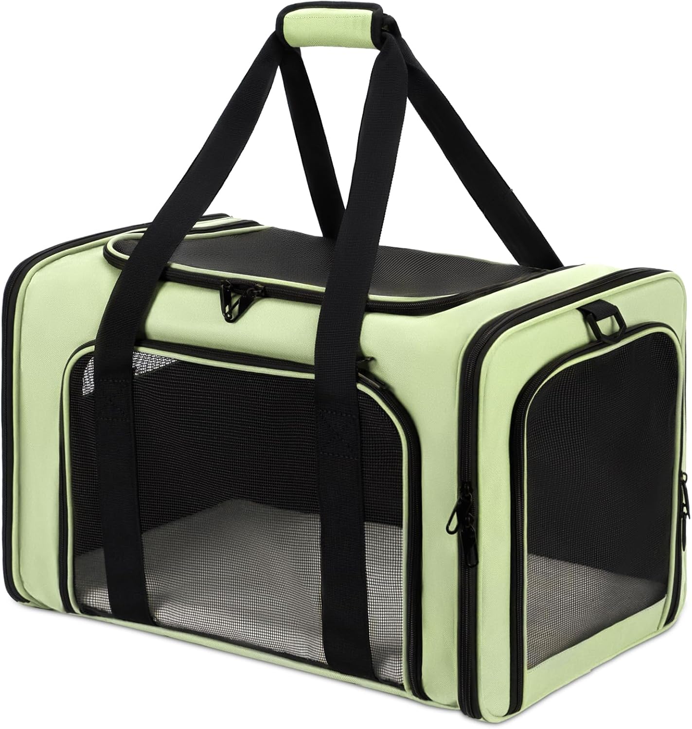 Transportador para gatos, transportador de mascotas para gatos medianos y grandes, aprobado por la TSA con 2 cremalleras de prevención de escape