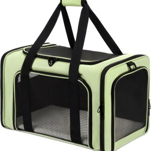 Transportador para gatos, transportador de mascotas para gatos medianos y grandes, aprobado por la TSA con 2 cremalleras de prevención de escape Transportador para gatos, transportador de mascotas para gatos medianos y grandes, aprobado por la TSA con 2 cremalleras de prevención de escape