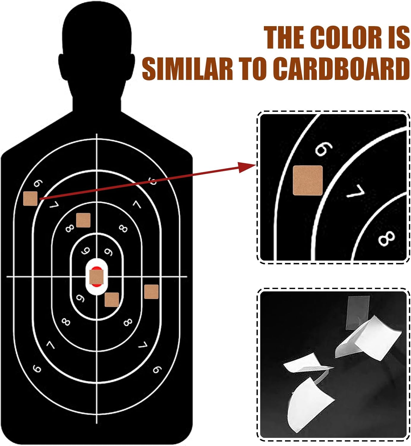 4 rollos de calcomanías autoadhesivas de blanco de papel kraft de 0.85 pulgadas, 4000 unidades de etiquetas para tiro con arco y práctica de campo