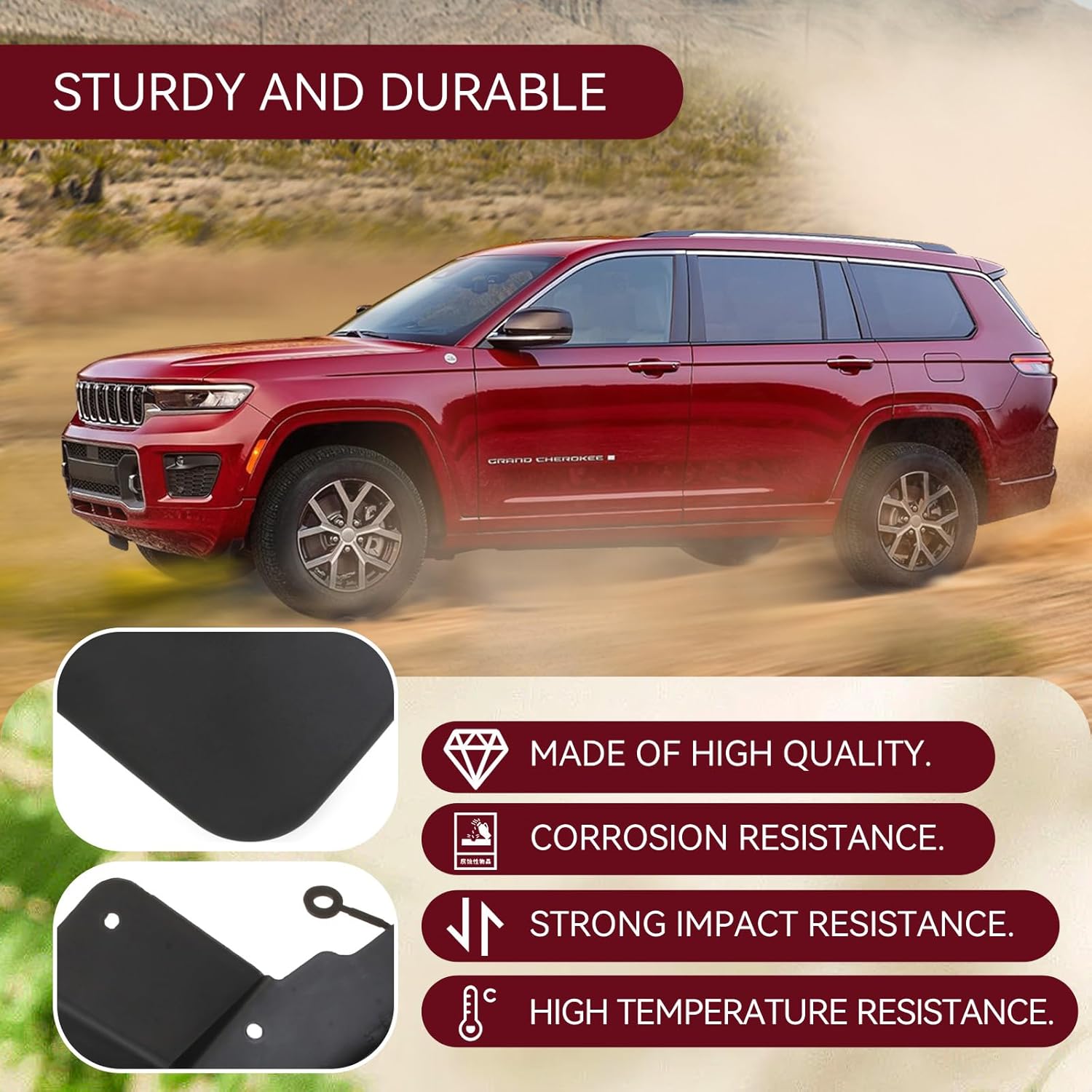 MITZONE Juego de 4 protectores contra salpicaduras compatibles con Jeep Grand Cherokee 2011-2022, juego de 4 piezas delanteras y traseras