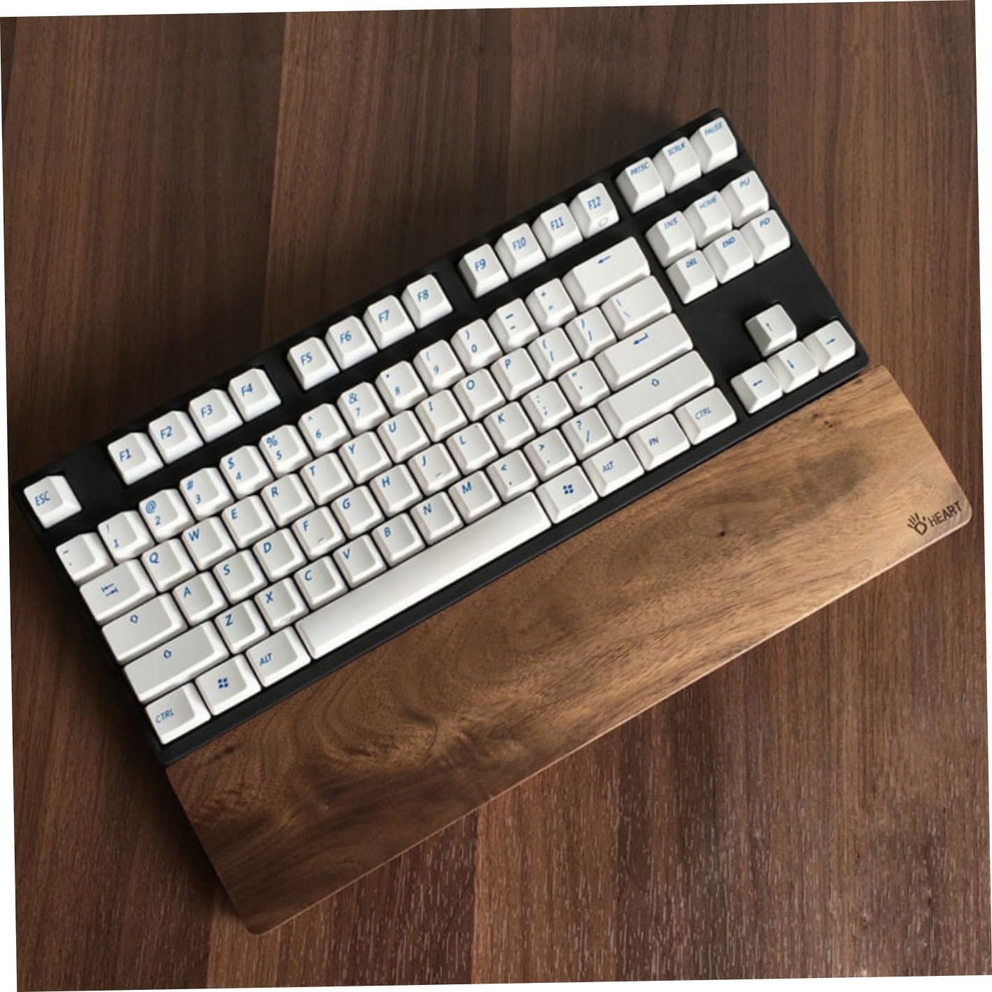 Base de teclado con reposamuñecas de madera, soporte ergonómico para escritorio de juegos, compatible con teclados estándar de 60 teclas y teclado