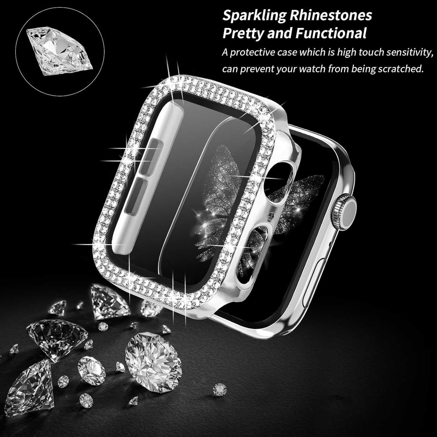 Correa magnética para mujer compatible con Apple Watch Band 1.496 in 1.575 in 1.614 in 1.654 in 1.732 in 1.772 in, correa de acero inoxidable