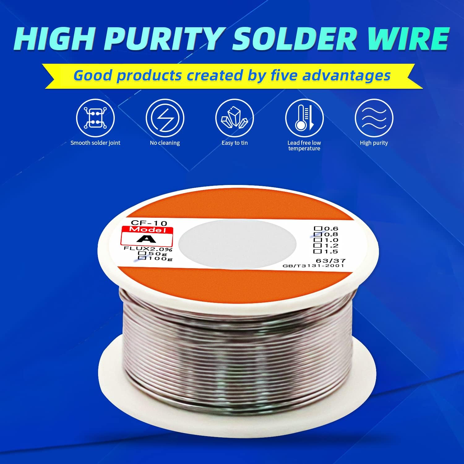 Kit limpiador de puntas de soldador, alambre de soldadura con núcleo de colofonia de 0.031 in (3.5 oz100 g) con limpiador de puntas de soldador + 2