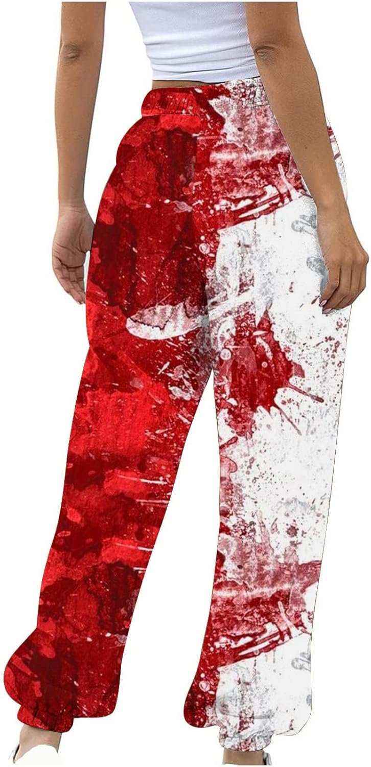 HADST Pantalones deportivos de cintura alta para mujer, de algodón, con bolsillos, patrón de Halloween, Ofertas de C-wine