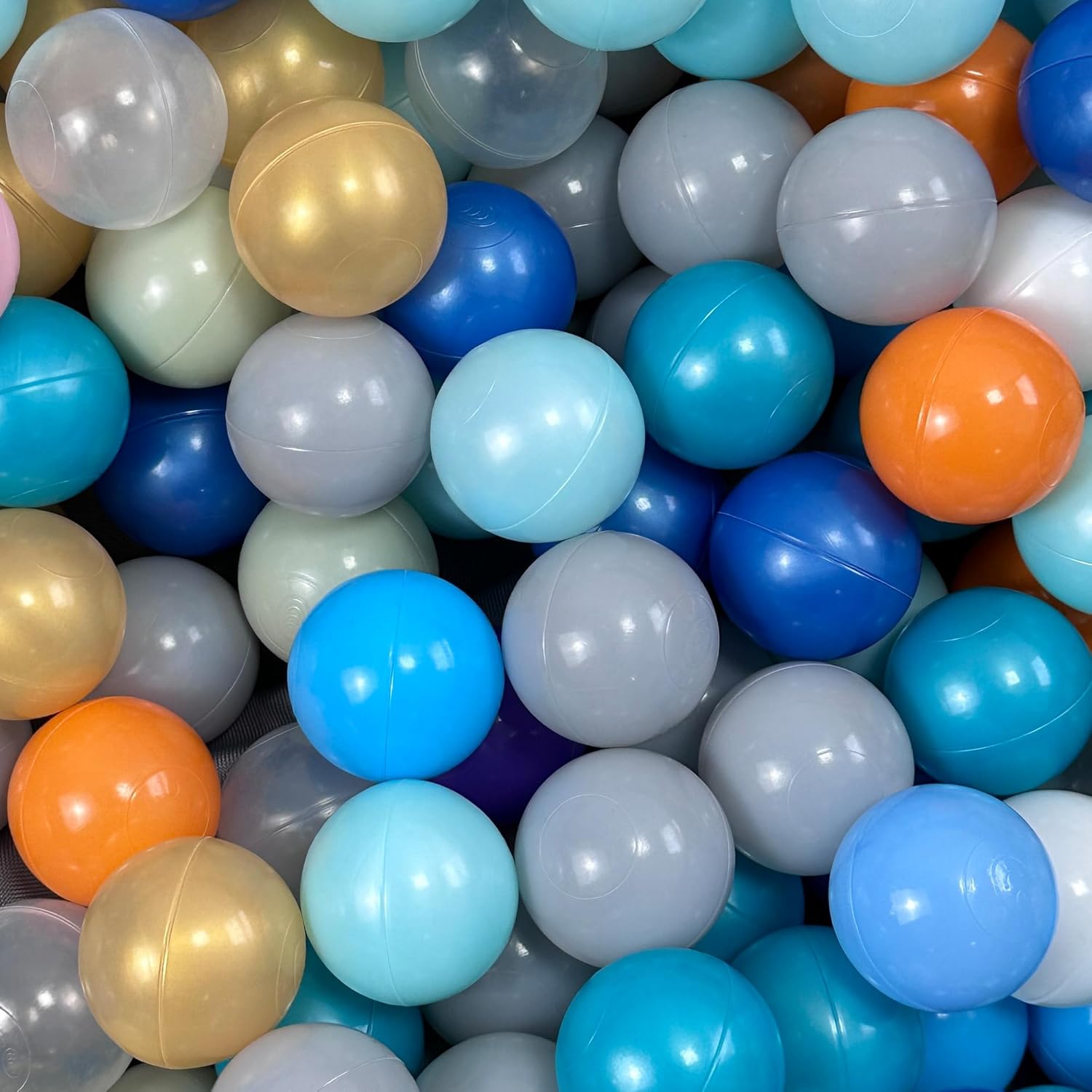Pelotas azules 500 para niños, bolas de plástico suave para pelotas sin BPA a prueba de aplastamiento, 500 para bebés y niños pequeños, tienda de
