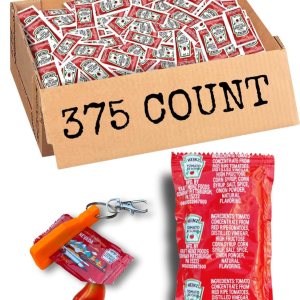 Heinz’s – Paquetes de salsa de tomate + llavero de apriete rápido Bolsa de una sola porción para restaurantes, escuelas, fiestas Caja de 375 Heinz’s – Paquetes de salsa de tomate + llavero de apriete rápido Bolsa de una sola porción para restaurantes, escuelas, fiestas Caja de 375