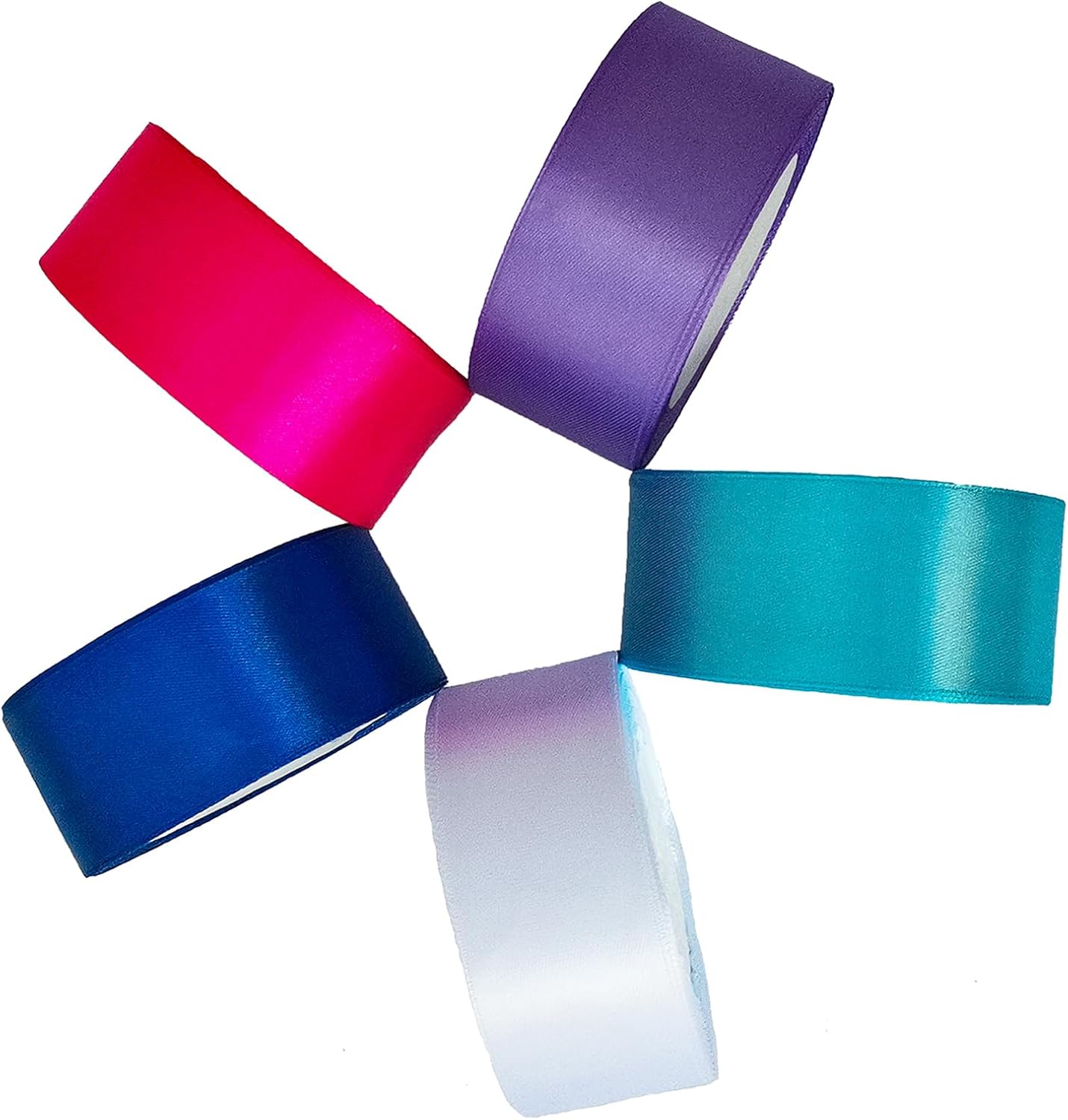Cinta de satén blanca para envolver regalos de 1.5 pulgadas x 25 yardas, cinta de tela de color sólido para manualidades, lazos para el cabello,