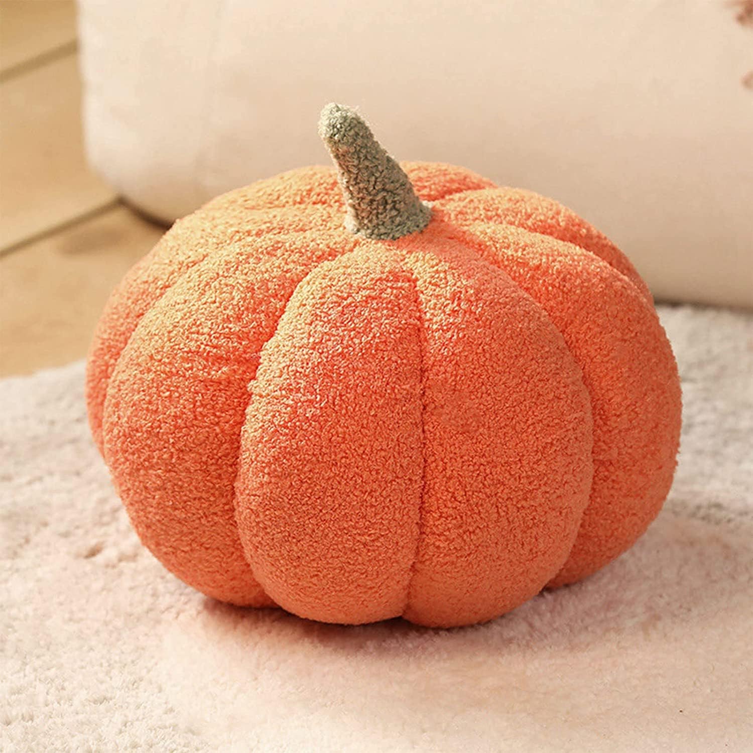 Gupgi Juguete de peluche de calabaza de Halloween esponjoso, almohada decorativa de calabaza, almohada de sofá, regalo de calabaza suave para