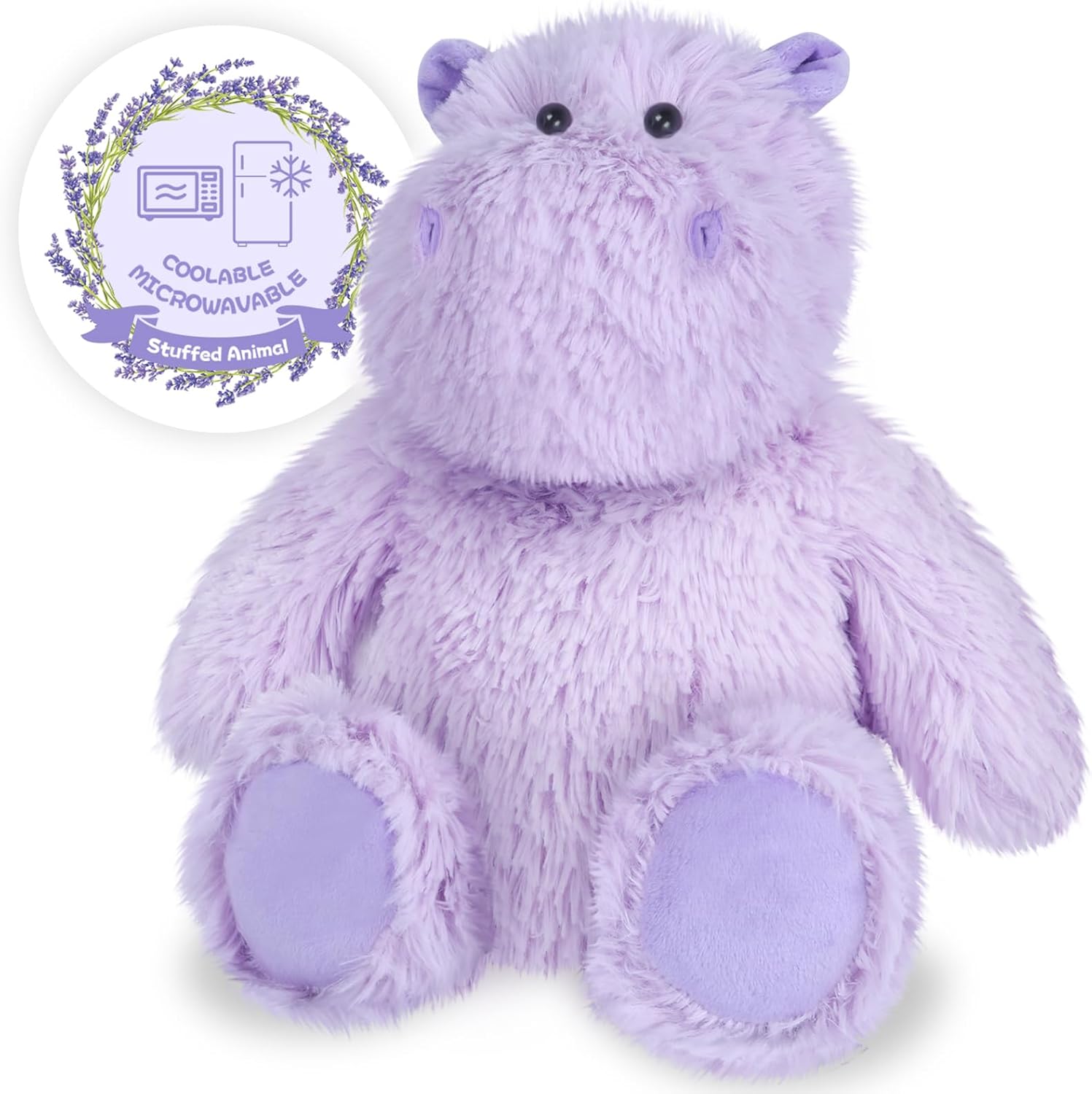 Peluches de hipopótamo calentables, almohadillas térmicas para microondas para calambres, alivio del dolor y el estrés, felpa hipopótamo calentable