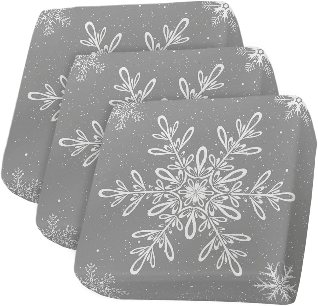 Prime Leader Fundas de cojín para sofá, fundas elásticas para sofá, diseño de copos de nieve grises de Navidad, fundas protectoras de muebles para