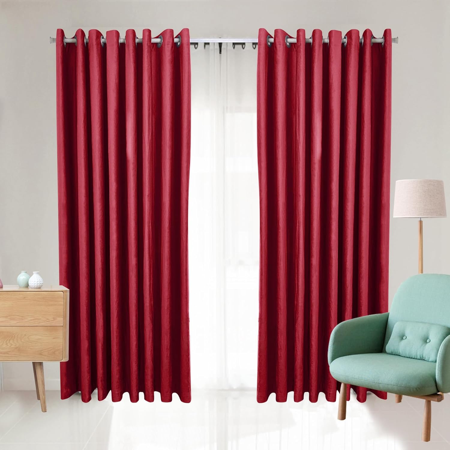 ZZYYQ Cortinas opacas con forro de terciopelo, paneles con ojales para sala de estar, 84 pulgadas de ancho x 84 pulgadas de largo (1 unidad),