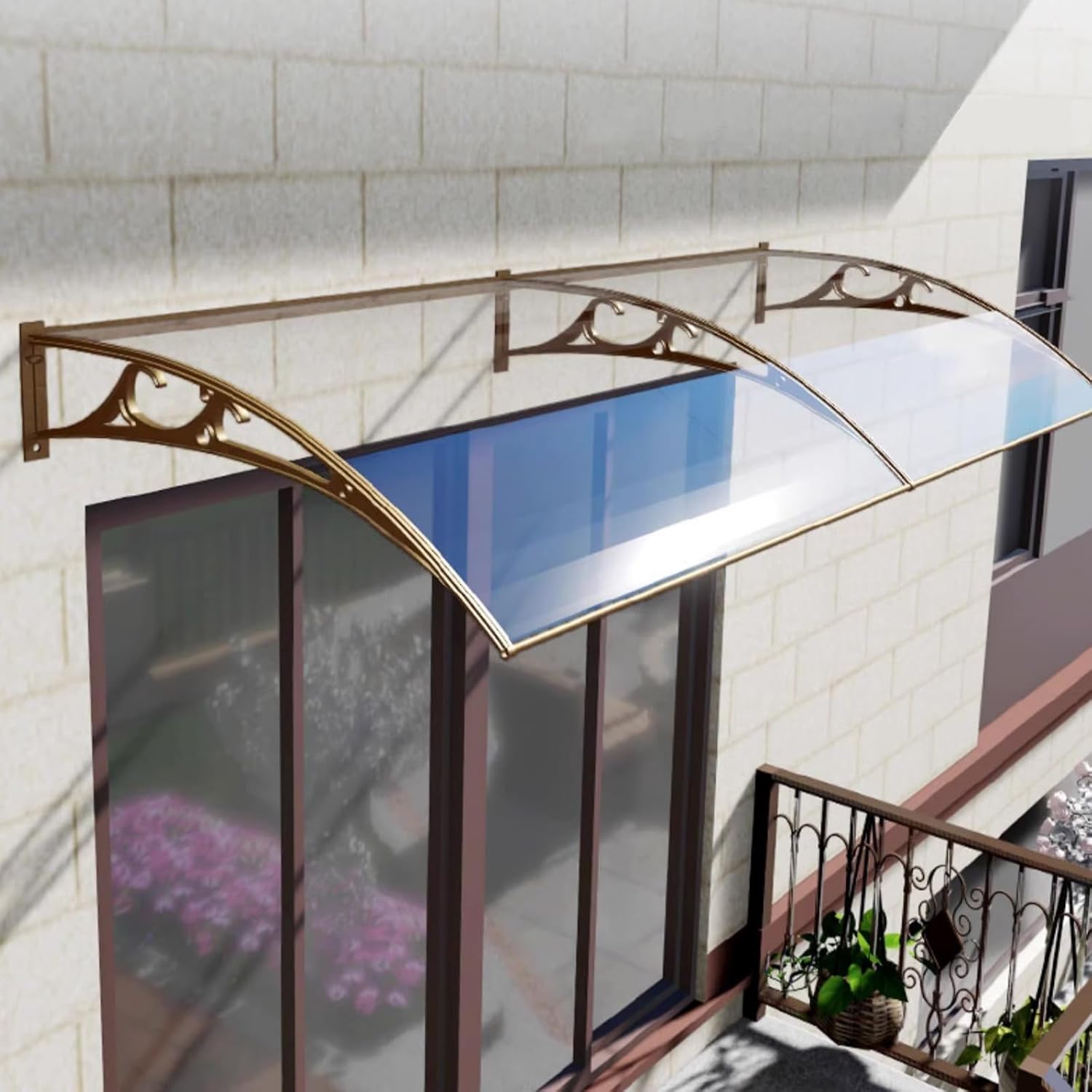 Toldo de ventana para puerta delantera, protección UV, lluvia, nieve, toldo de entrada, toldo de entrada para patio al aire libre, cubierta moderna