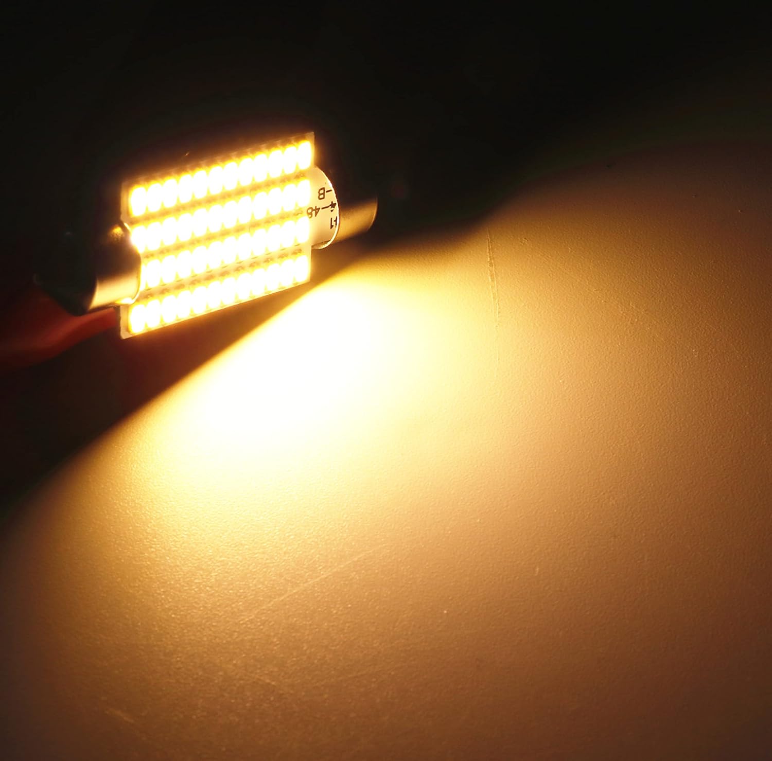 LUYED 300% Super Bright 3014 48-EX Chipsets 569 578 211-2 212-2 Bombillas LED utilizadas para luz de domo, blanco cálido (paquete de 2)