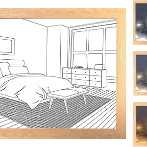 Pintura artística con luz LED, elegante marco de fotos iluminado, para pared, dormitorio, sala de estar, decoración del hogar, LED brillante detrás Pintura artística con luz LED, elegante marco de fotos iluminado, para pared, dormitorio, sala de estar, decoración del hogar, LED brillante detrás