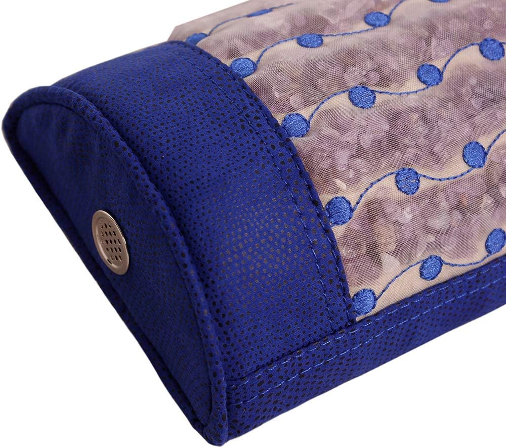 GemsMat – Capri – Almohada natural 100% de piedra amatista 16 pulgadas de largo x 5 pulgadas de ancho x 3 pulgadas de alto (firme) Mat Cuello de