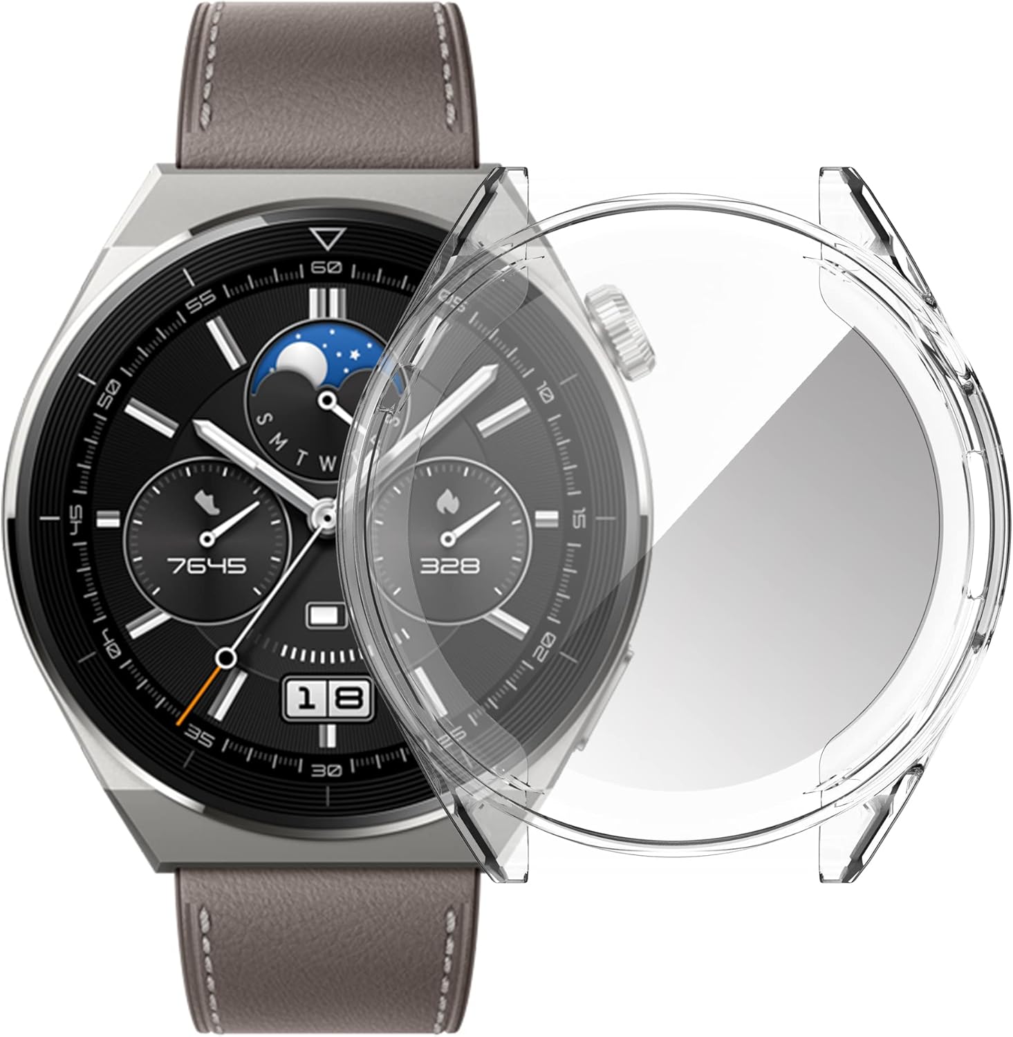 FitTurn Compatible con Huawei Watch GT3 Pro de 1.811 in 1.693 in TPU suave resistente a los arañazos, carcasa protectora para Huawei Watch GT3 Pro