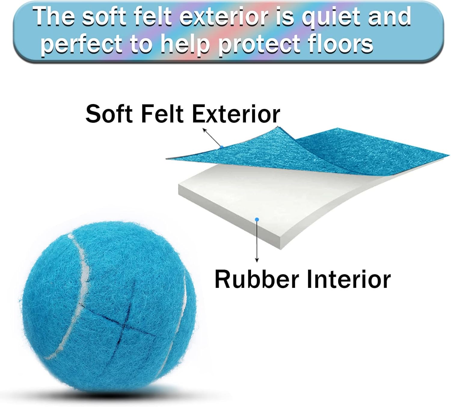 4 pelotas de tenis precortadas para patas de muebles, protección del suelo, almohadillas de fieltro resistentes y duraderas