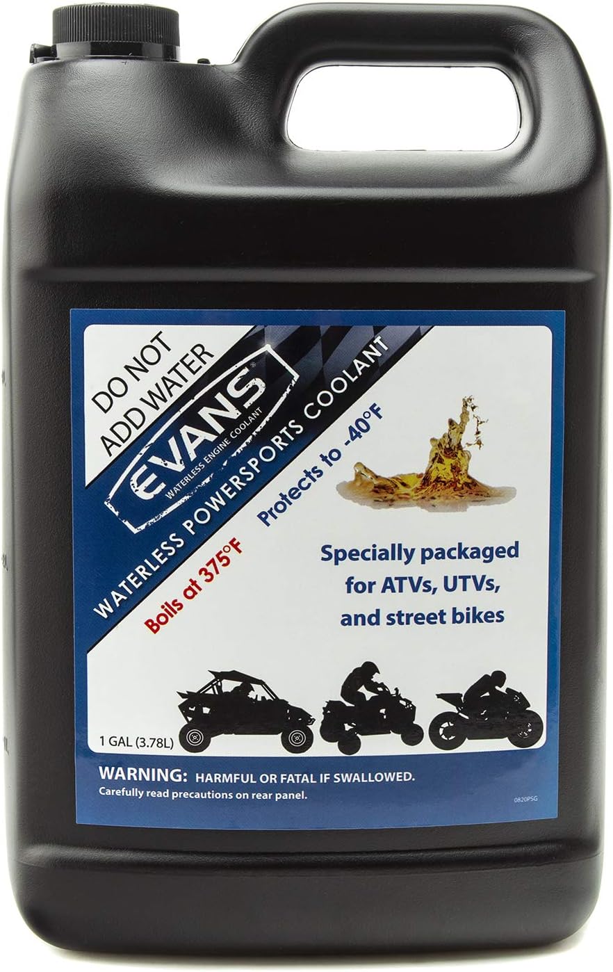 EVANS Coolant Powersports – Refrigerante de motor sin agua (galón, 1 paquete)