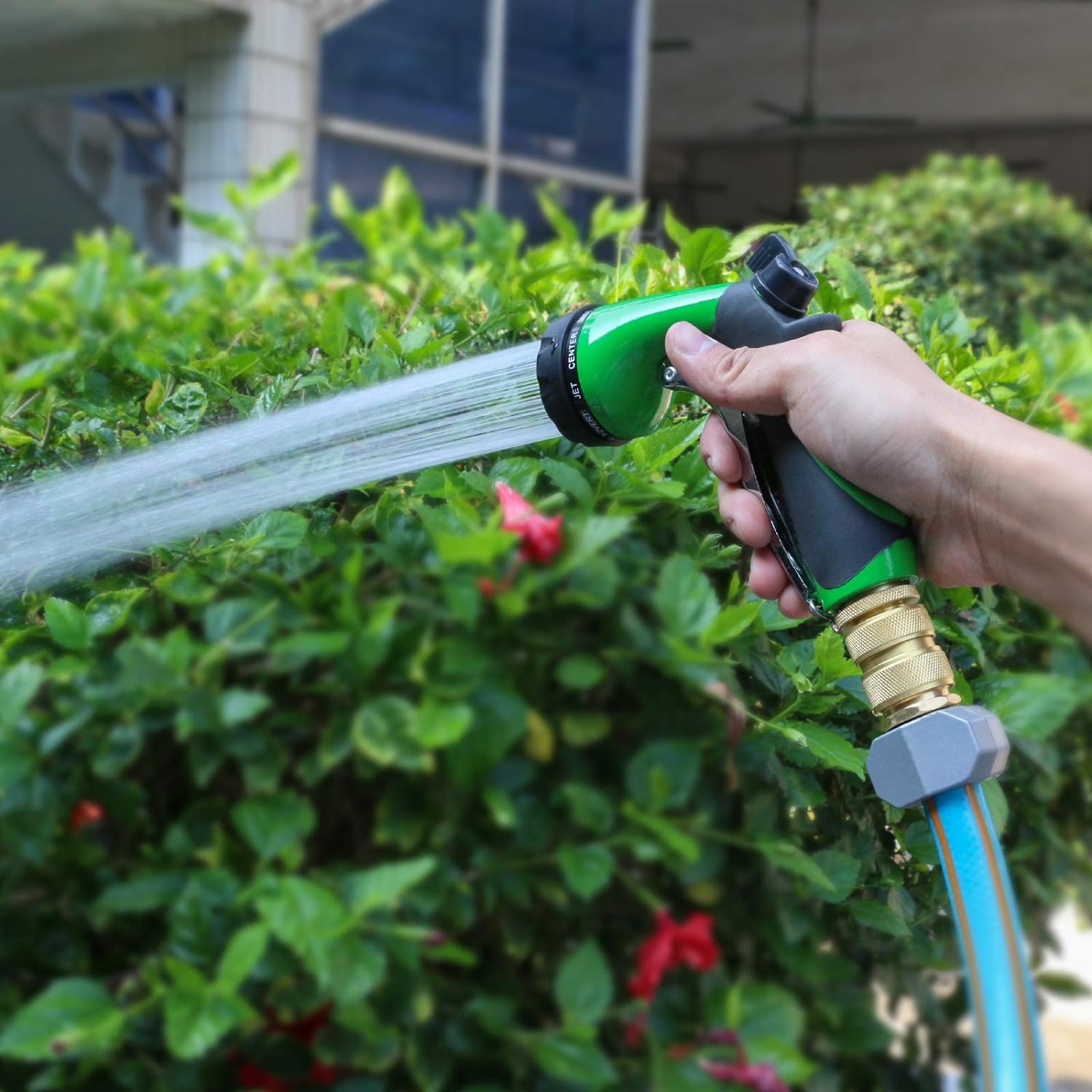 STYDDI Manguera de jardín de flujo completo de latón, accesorios de conexión rápida, manguera de agua de latón macizo de puerto completo, acoplador