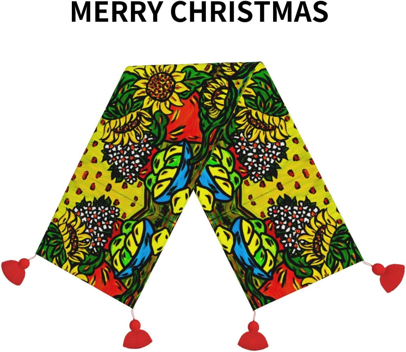 Sunflower Yellow Cute Christmas Table Runner Dining Table Decor Christmas Decorations Indoor Home Decor Christmas Table Runners Xmas Navidad
