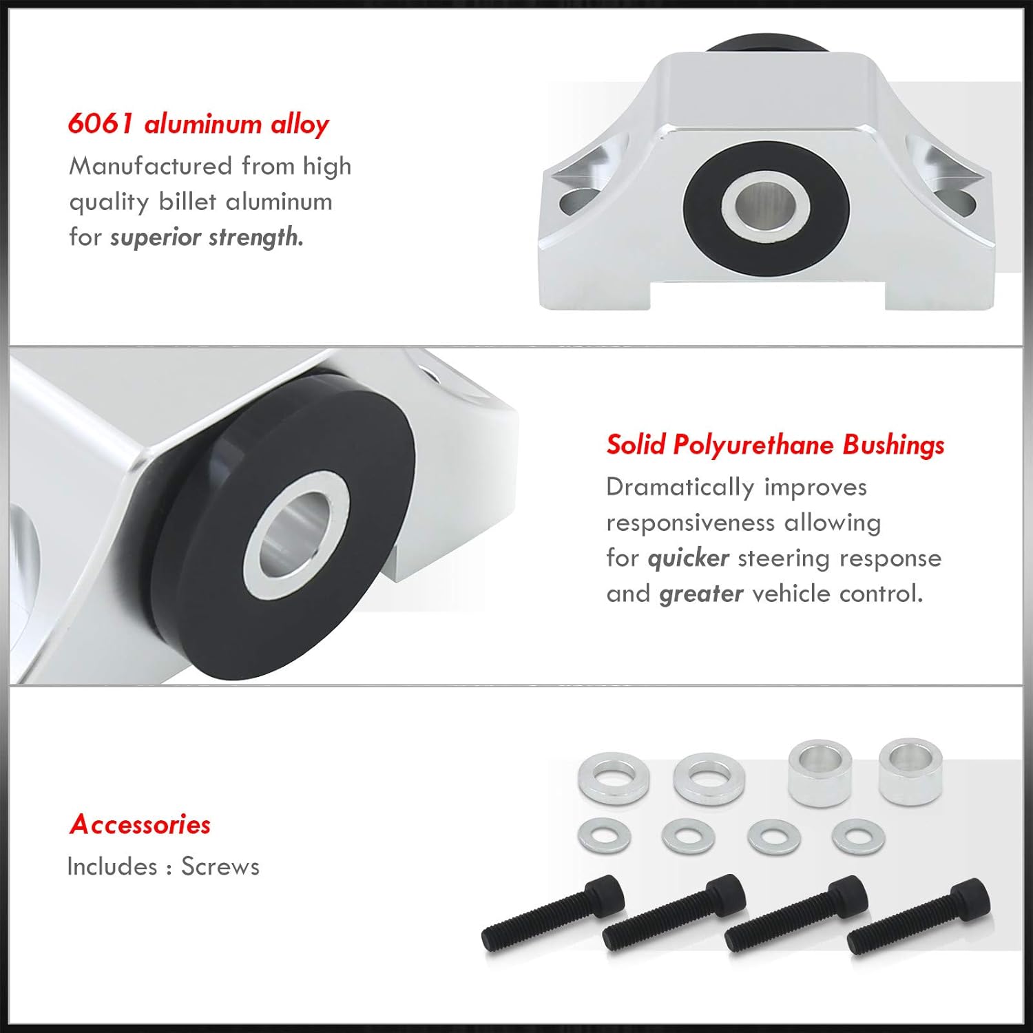 AJP Distributors CompatibleRepuesto para Civic Eg Ek B & D Series D16 B16 B18 Billet Aluminio Motor Motor Torque Set