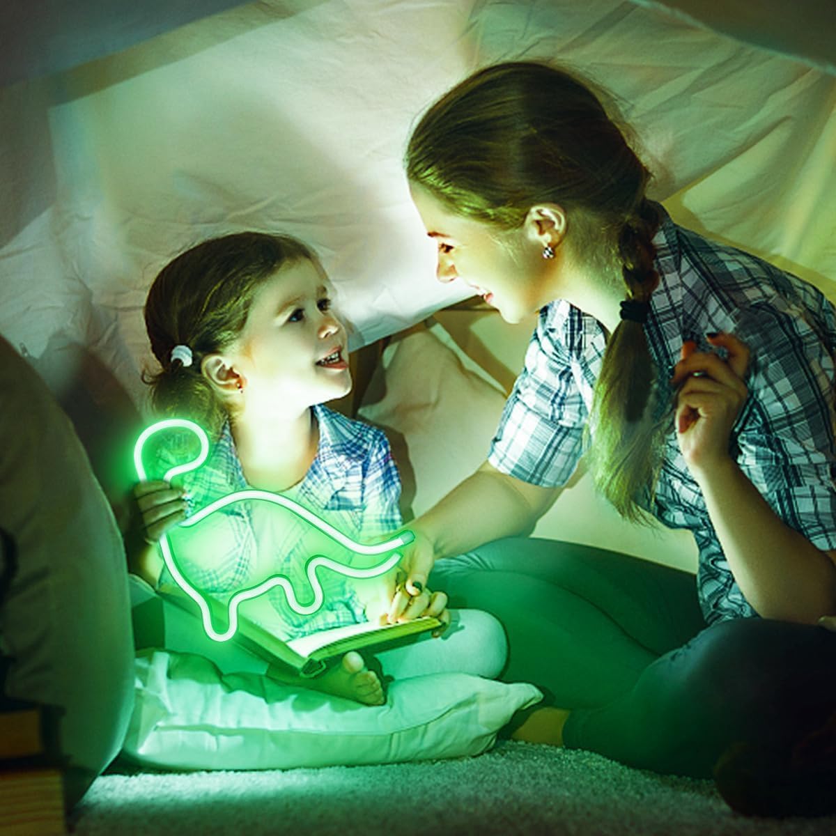 Letrero de neón de dinosaurio, luz LED, decoración de pared, decoración de habitación, bonita luz nocturna, regalo para niños y niñas, regalo para