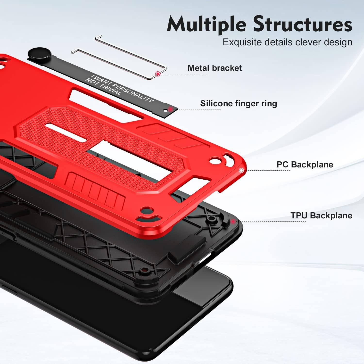 Funda compatible con Vivo V25 5GV25E, compatible con Vivo V25 5GV25E, carcasa resistente de absorción de golpes, funda protectora de cuerpo completo