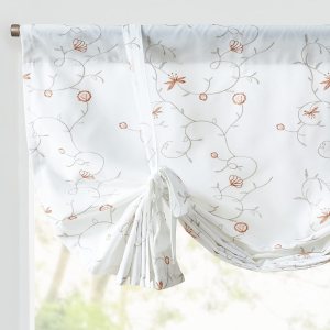 JINCHAN Cortina de cenefa con bordado floral naranja coral de 45 pulgadas, cortina de ventana pequeña botánica de granja ajustable, cenefa rústica JINCHAN Cortina de cenefa con bordado floral naranja coral de 45 pulgadas, cortina de ventana pequeña botánica de granja ajustable, cenefa rústica