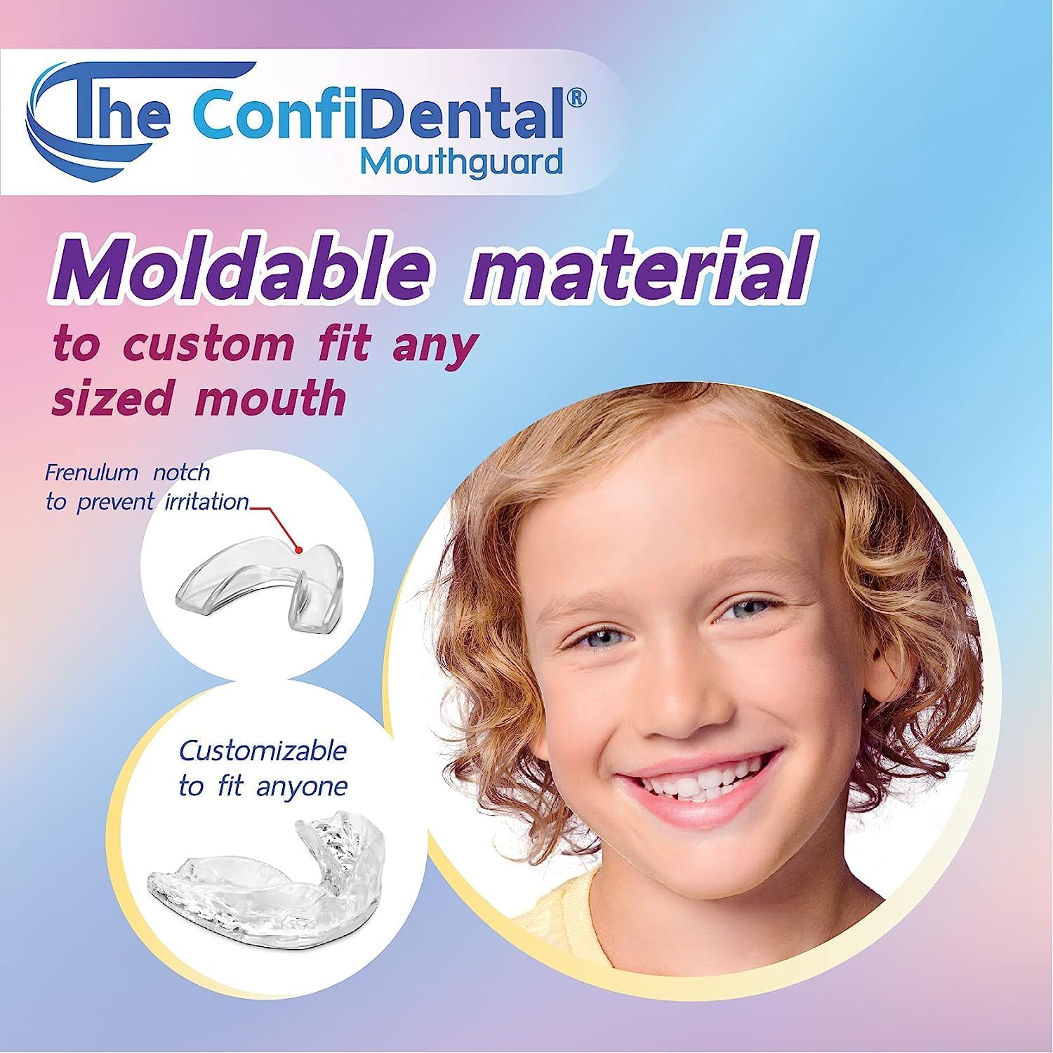 Protector bucal para rechinar los dientes por la noche, 2 modelos para niños o pequeñas, paquete de 6 protectores nocturnos dentales moldeables para