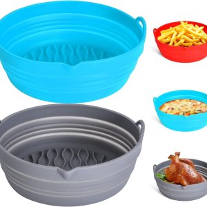 Forros cuadrados de silicona para freidora de aire, 8.5 pulgadas, reutilizables, de grado alimenticio, accesorios de horno de silicona para freidora Forros cuadrados de silicona para freidora de aire, 8.5 pulgadas, reutilizables, de grado alimenticio, accesorios de horno de silicona para freidora