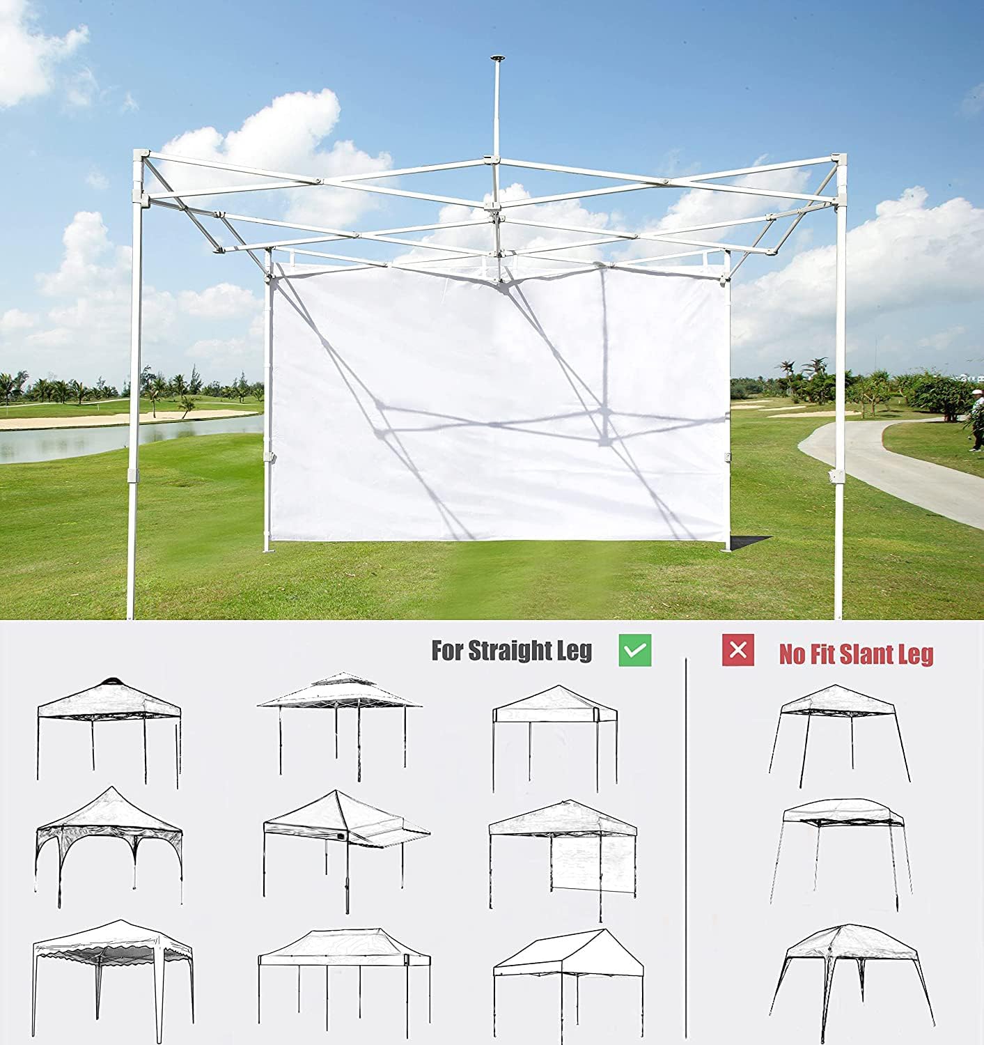 SCOCANOPY SunWall – Marco de toldo desplegable de 10 x 10 pulgadas, paquete de 3 solo pared lateral (morado)