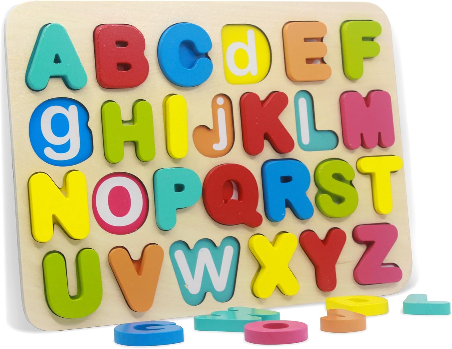 You&Xi – Rompecabezas de madera para niños de 3 a 4 años de edad, rompecabezas preescolares de aprendizaje del alfabeto..