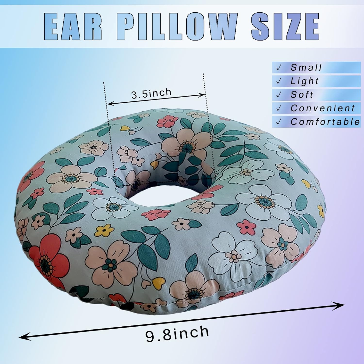 Zuobloe Piercing Pillow for Side Sleepers, Ear Pillows with Ear Hole for Ear Pain, cnh, O-Shaped Side Sleeping Ear Guard Pillow