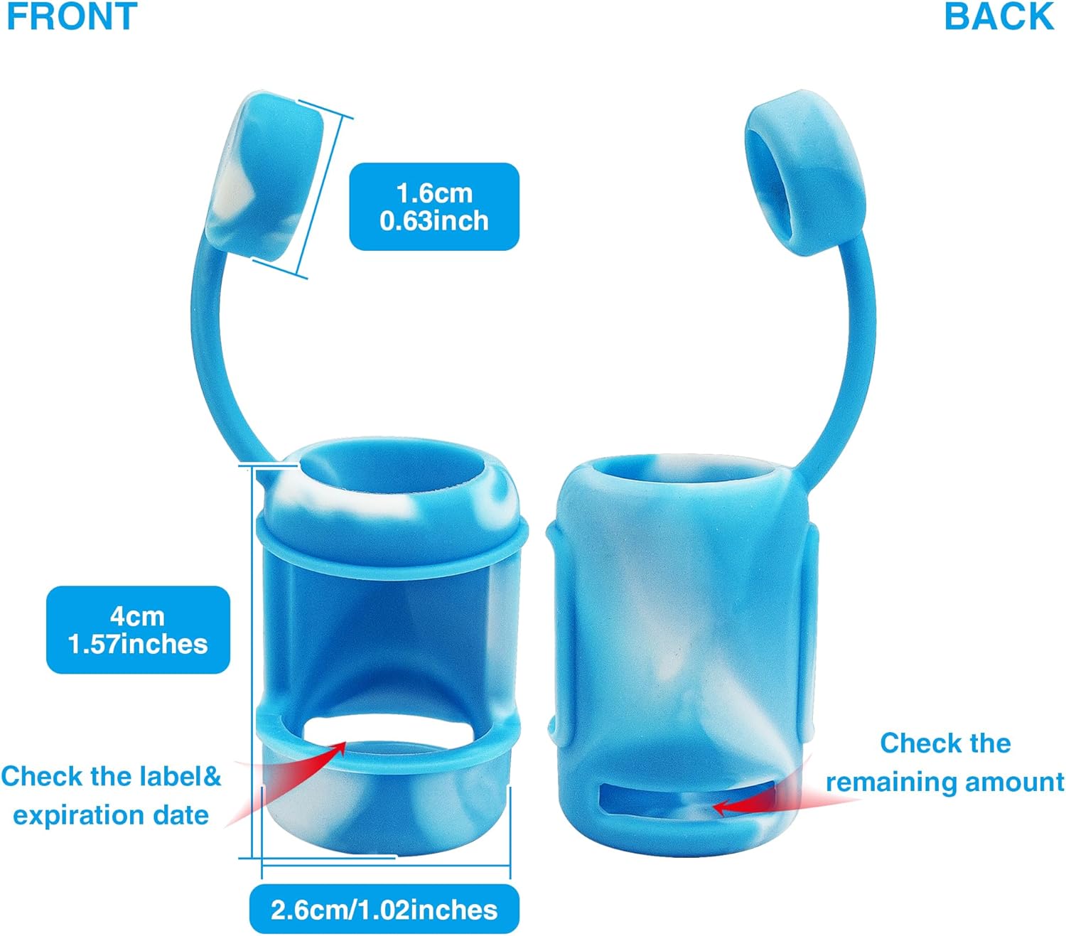 Protector de viales de insulina, funda protectora de silicona para botellas de insulina de 0.3 fl oz (azul)