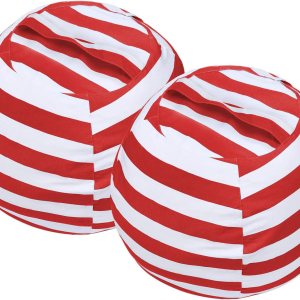 Puf con cremallera para almacenamiento de peluche y organizar habitaciones de niños y adultos, 24pulgadas Puf con cremallera para almacenamiento de peluche y organizar habitaciones de niños y adultos, 24pulgadas