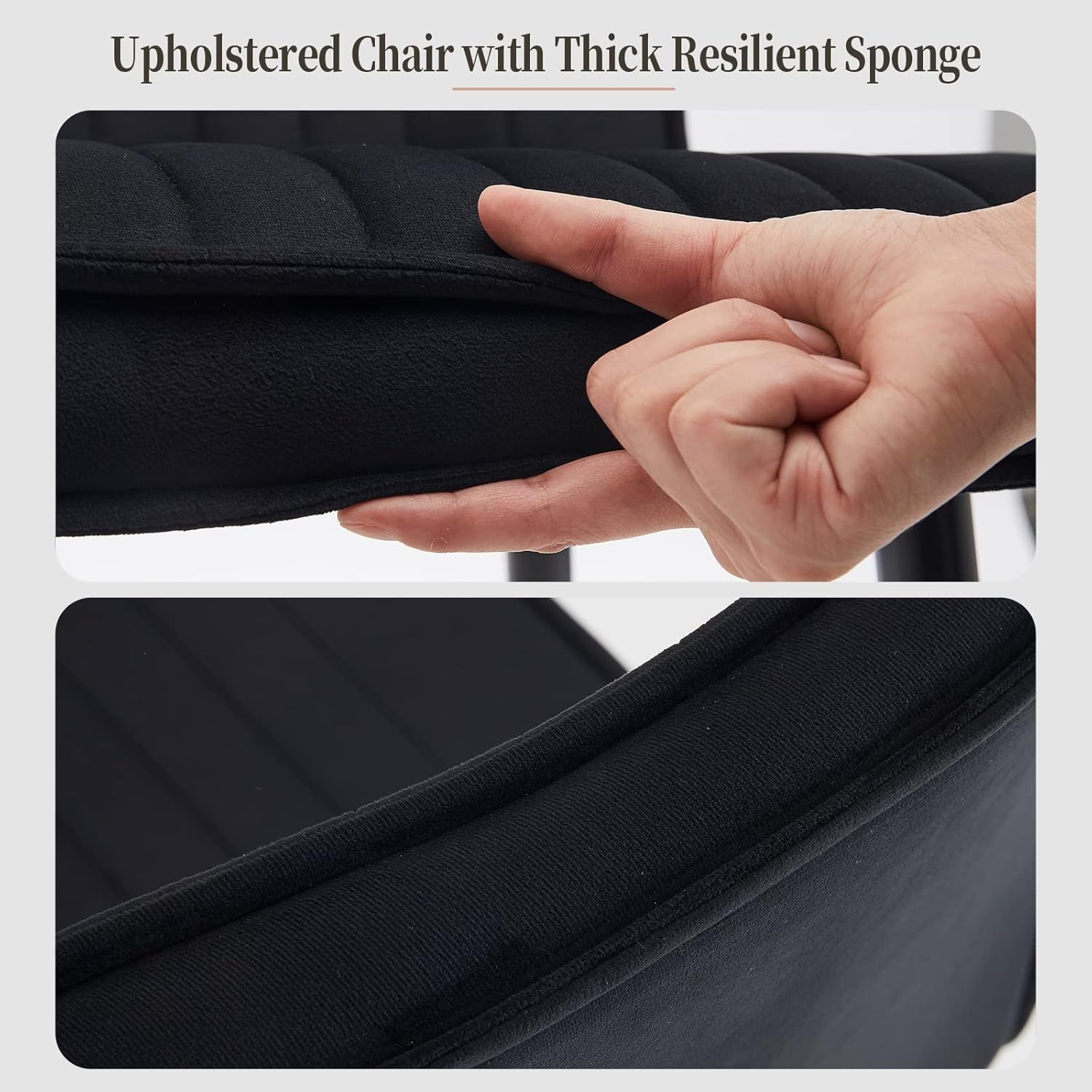 TUKAILAi Juego de 4 sillas de comedor de terciopelo, sillas de cocina tapizadas con respaldo y patas de metal fuertes, silla de ocio para sala de