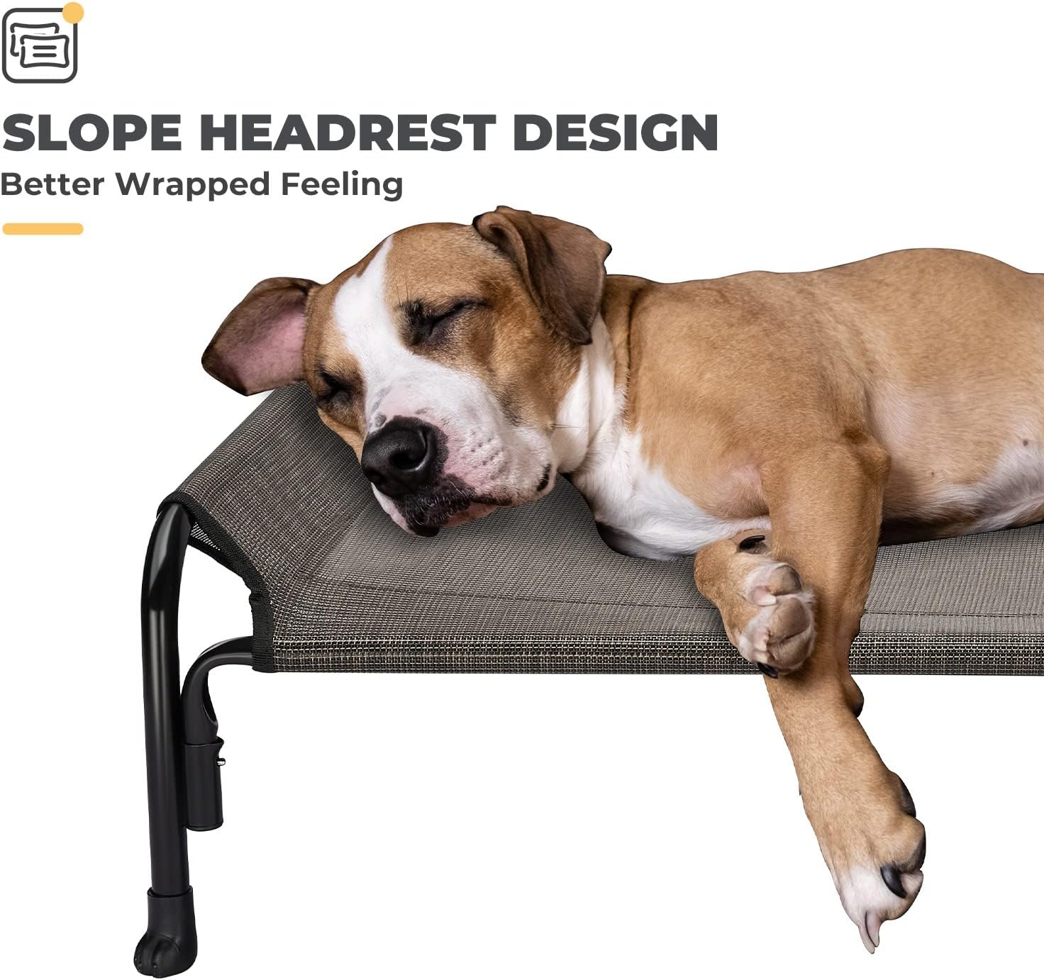 Veehoo CWC2204 – Cama elevada para perros grandes, cama elevada para mascotas con reposacabezas inclinado para interiores y exteriores, lavable,